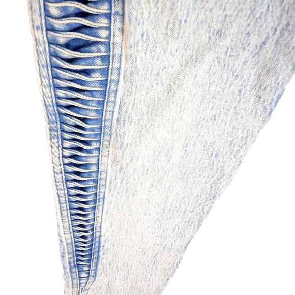 Vtg 90s Y2K Acid Wash Side Laced Jean Size 13 Daily Jeans High Rise Blue Skinny - Picture 5 of 16